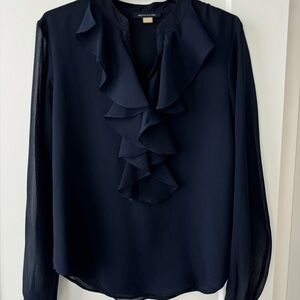 Tommy Hilfiger ruffle blouse with sheer sleeves